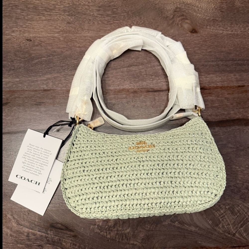 Coach Mint Green Crochet Shoulder Bag